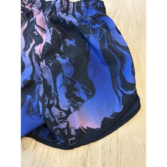 NIKE Dri Fit Women’s Running Shorts Tempo Blue Print Retro Gym Athletic Small - Picture 5 of 6